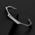 Luxury Hexagon Geometric Stainless Steel Open Cuff Bracelet for Men