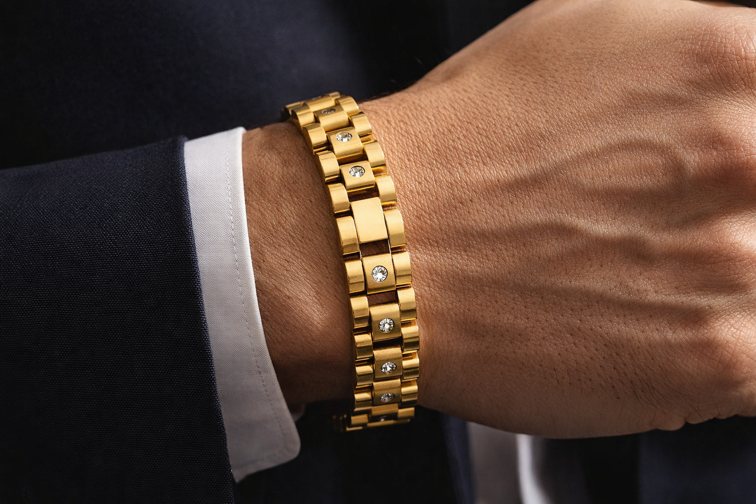Luxury Gold-Tone Stainless Steel Bracelet For Unisex