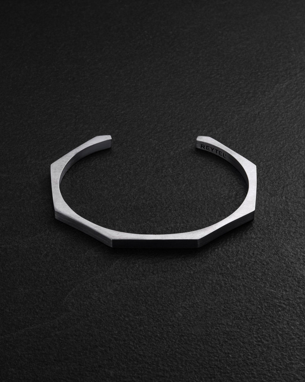 Luxury Hexagon Geometric Stainless Steel Open Cuff Bracelet for Men