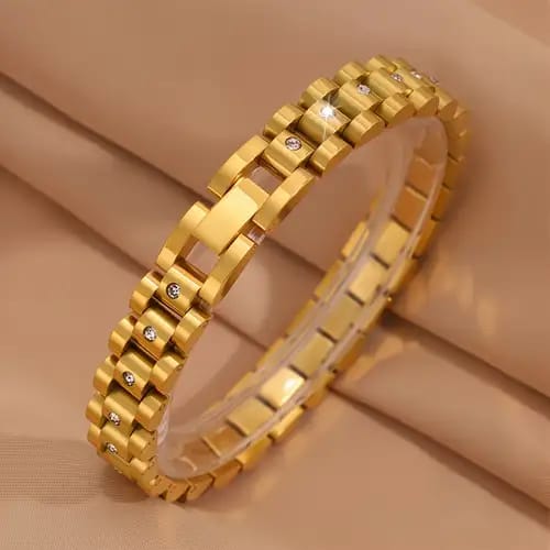 Luxury Gold-Tone Stainless Steel Bracelet For Unisex