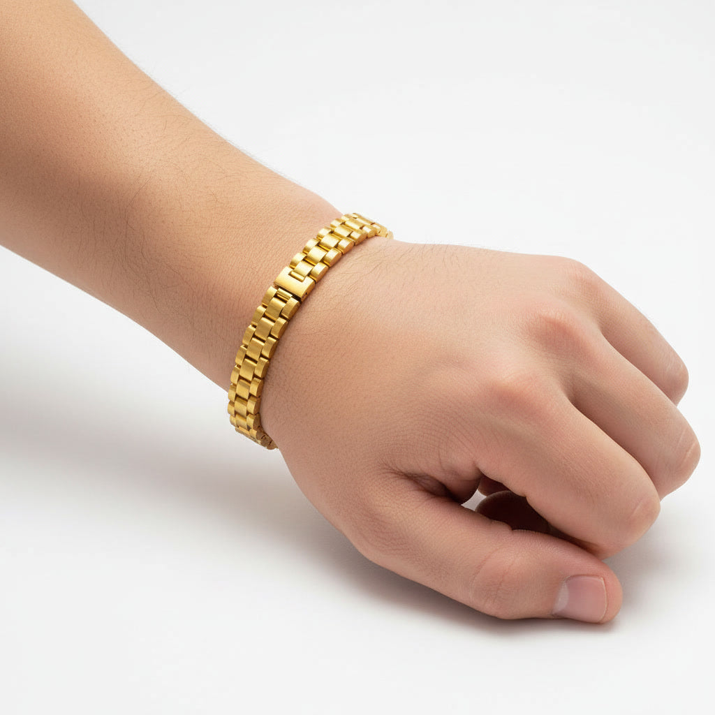 Premium STAINLESS STEEL BRACELET For Men & Women , Golden Hand Chain Best Quality , Bracelet for Boys and Girls (Unisex)